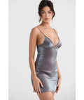 House of CB Maisie Graphite Iridescent Mini Dress - 8 / Black - Dresses
