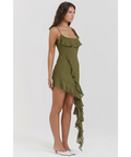 House of CB Marcia Olive Ruffle Mini Dress - Dresses