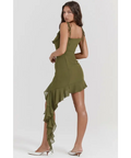 House of CB Marcia Olive Ruffle Mini Dress - Dresses
