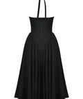 House Of CB Marilyn Twill Halter Midi Dress - 12 / Black - Dresses