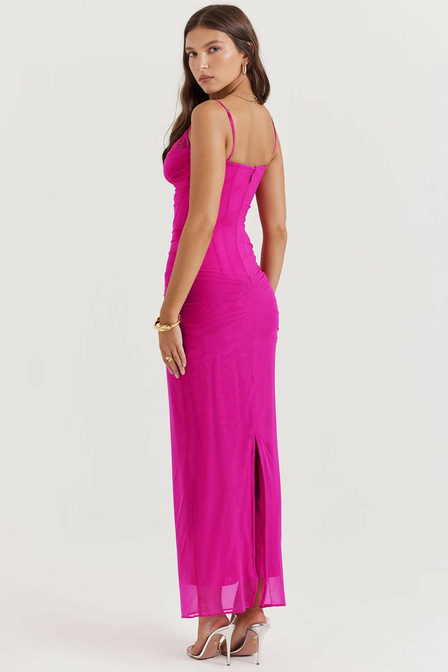 House of CB Nalini Fuchsia Maxi Dress - 6 - Dresses