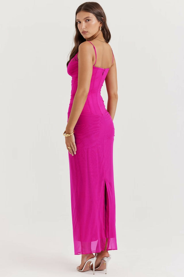 House of CB Nalini Fuschia Gown - 8 / Pink - Dresses