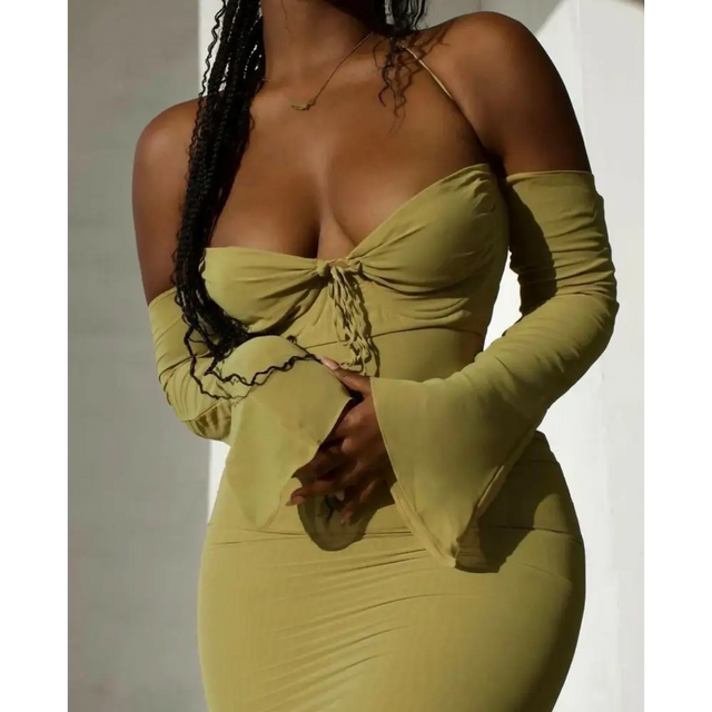 House of CB ‘Naomi’ Halter Midi - S / Green - Dresses