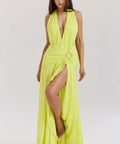 House of CB Olessia Maxi Lime - 8 / Yellow - Dresses