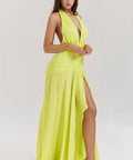 House of CB Olessia Maxi Lime - 8 / Yellow - Dresses