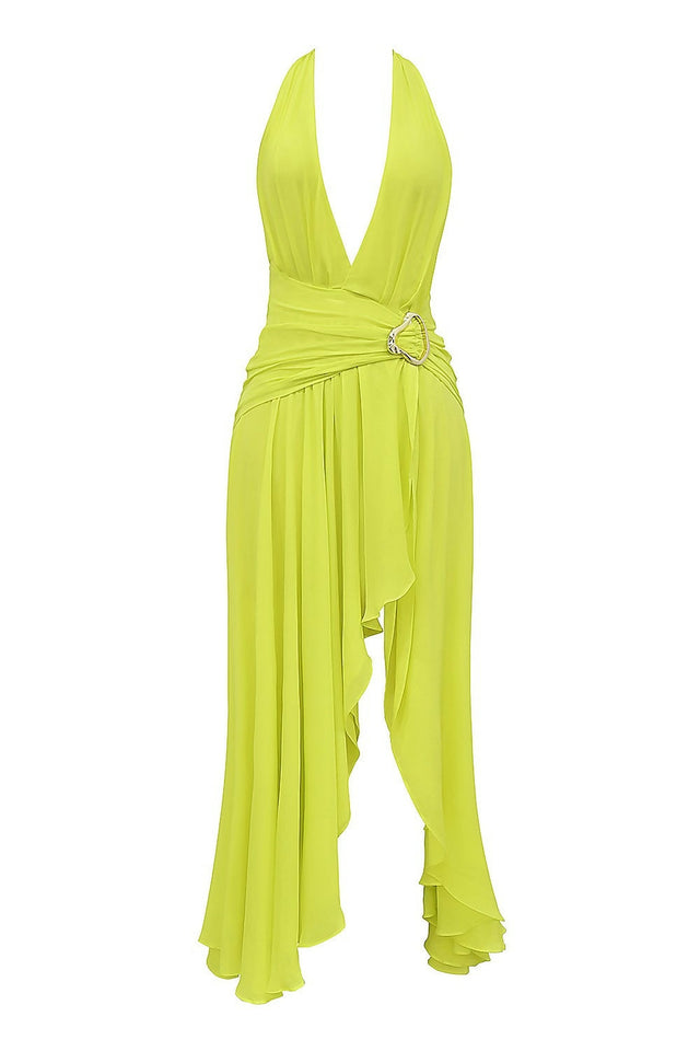 House of CB Olessia Maxi Lime - 8 / Yellow - Dresses
