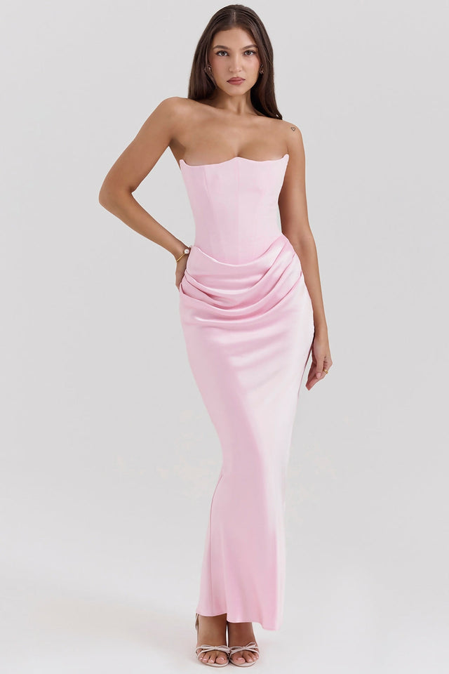 House of CB Persephone Rose Shadow Strapless Corset Dress