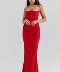 House of CB Persephone Strapless Corset Maxi Dress Red Size S / AU 8 - 8 / Red - Dresses