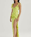 House of CB Pixie Ruffle Maxi Dress - 6 / Yellow - Dresses