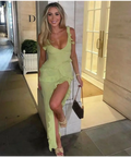 House of CB ‘Pixie’ Ruffle Maxi - XS / Lime - Dresses