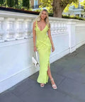 House of CB ‘Pixie’ Ruffle Maxi - XS / Lime - Dresses