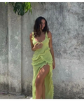 House of CB ‘Pixie’ Ruffle Maxi - XS / Lime - Dresses