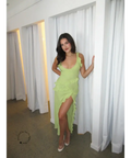 House of CB ‘Pixie’ Ruffle Maxi - XS / Lime - Dresses