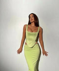 House of Cb Rafa Corset + Maylene Midi Skirt - 8 / Green - Outfit Sets