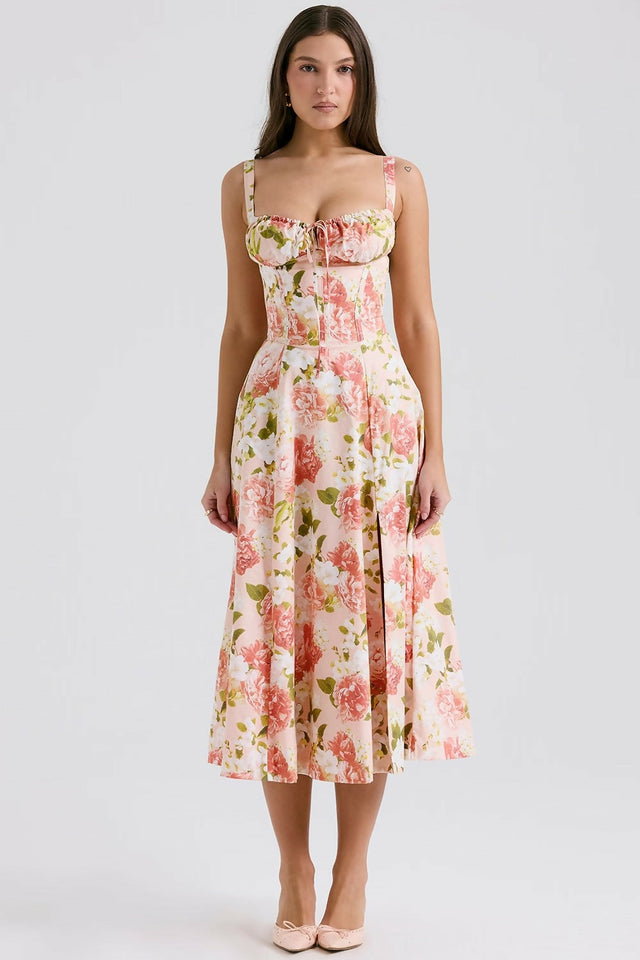 House of CB Rosalee Dress Pink Peony - 8 / Floral - Dresses
