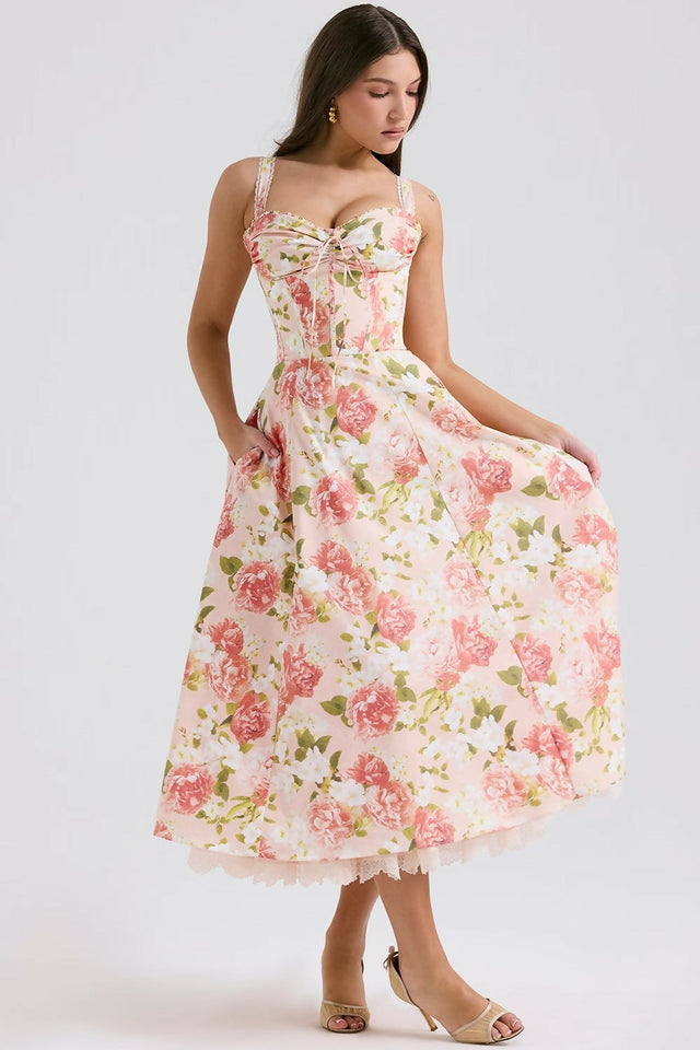 House of CB Rosalee Dress Pink Peony - 8 / Floral - Dresses