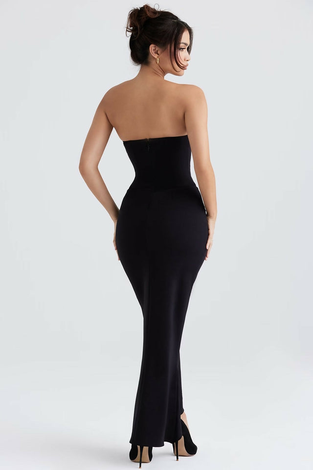 House of CB Sabine Strapless Corset Dress Black - Dresses