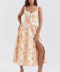 House of CB Sabrina Ivory Print Midi Dress - 8 / Floral - Dresses