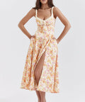 House of CB Sabrina Ivory Print Midi Dress - 8 / Floral - Dresses