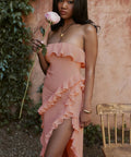 House of CB Sarina Midi Dress - 8 / Apricot - Dresses