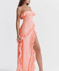 House of CB Sarina Midi Dress - 8 / Apricot - Dresses