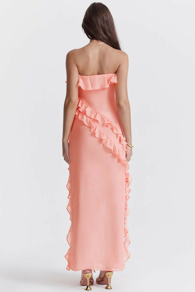 House of CB Sarina Midi Dress - 8 / Apricot - Dresses