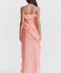 House of CB Sarina Ruffle Maxi Dress - Apricot - 8 / Pink - Dresses