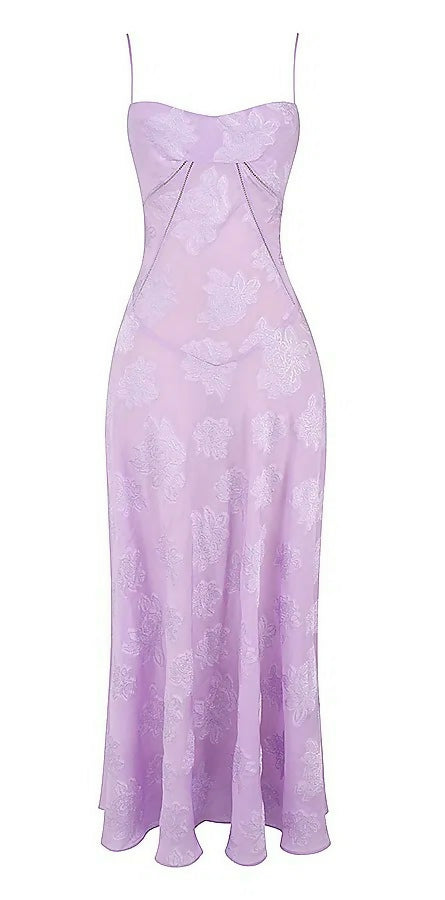 House Of CB Seren Lace Back Maxi Dress Orchid Floral - Dresses