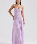 House Of CB Seren Lace Back Maxi Dress Orchid Floral - Dresses