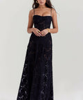 House of CB Seren Maxi Gown Black Lace - 8 / Black - Dresses