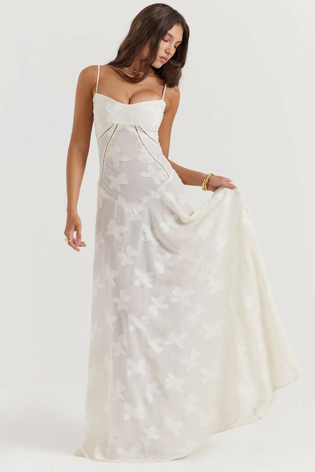 House of CB Seren Maxi Gown Ivory - 8 / White - Dresses