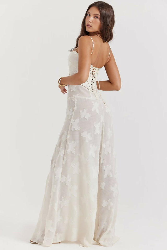 House of CB Seren Maxi Gown Ivory - 8 / White - Dresses