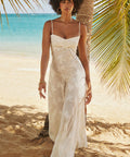 House of CB Seren Vintage Cream Floral Lace Back Maxi Dress - Dresses