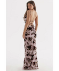 House of CB Serena Pink Devore Maxi Dress - 10 / Multi - Dresses