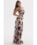 House of CB Serena Pink Devore Maxi Dress - 10 / Multi - Dresses