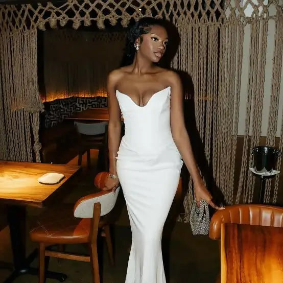 House of Cb ‘Tamara’ Ivory Corset Maxi - S (6-8) / White - Dresses