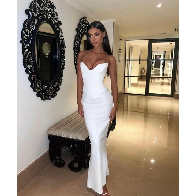 House of Cb ‘Tamara’ Ivory Corset Maxi - S (6-8) / White - Dresses
