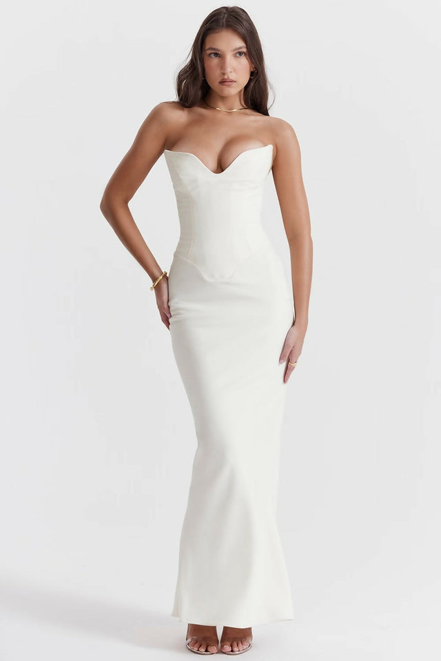 House of CB Tamara Maxi Ivory - 8 / White - Dresses