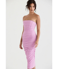 House of CB Tana Pink Strapless Corset Midi Dress - 8 / Pink - Dresses