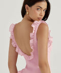 House of CB Tania Ruffle Mini Dress - Pink Quartz - 8 / Pink - Dresses