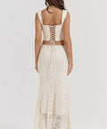 House of CB Therese Vintage Cream Lace Maxi Set - 8 / Cream - Outfit Sets