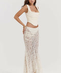 House of CB Therese Vintage Cream Lace Maxi Set - 8 / Cream - Outfit Sets