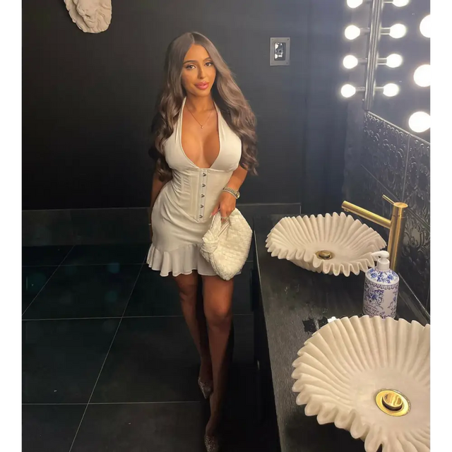 House of Cb ‘Tianna’ Ruffle Corset Mini - 6 / White - Dresses