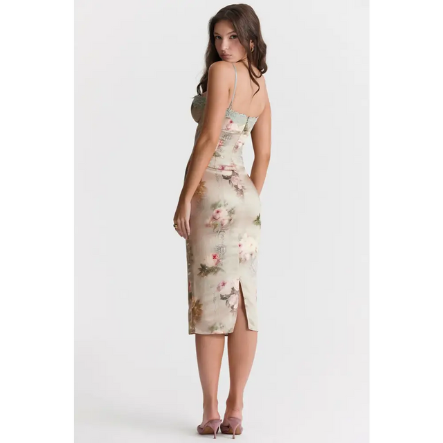 House of CB Venus Vintage Floral Midi Dress - 6 / Print - Dresses