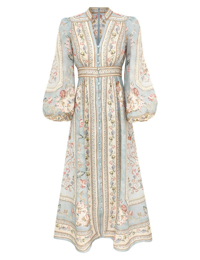 Zimmermann Roselight Plunge Midi Dress