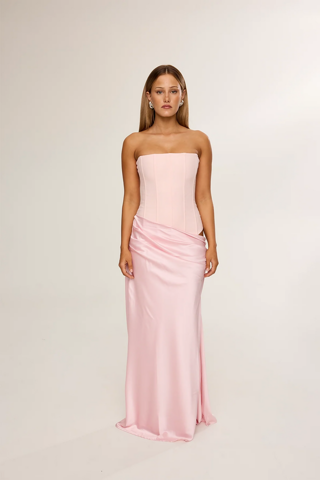 HUNTR The Label Huxley Gown in Baby Pink - Dresses