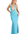 I Am Delilah Joselyn Sapphire Shimmer Maxi Dress - 6 / Blue - Dresses