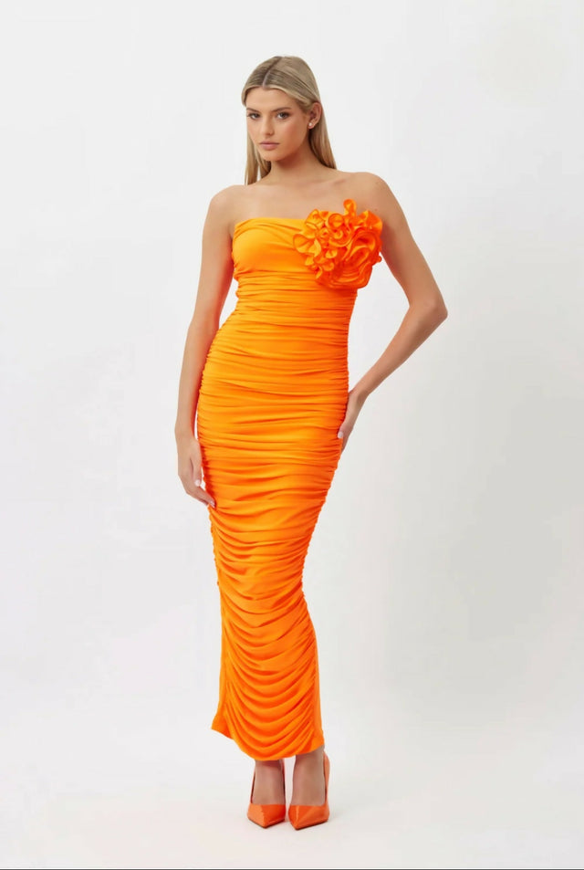 Bianca & Bridgett Tara Midi Orange Size 12