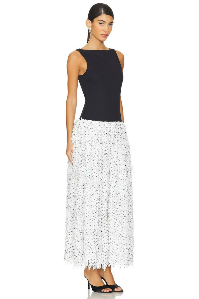Anna Quan Leni Maxi Dress Spot Fringe