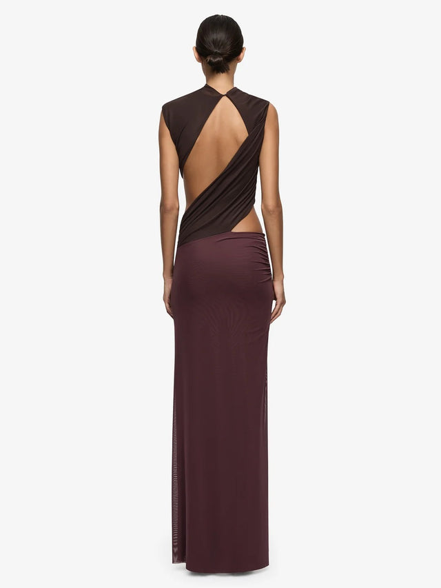 Bec & Bridge Conni Maxi Dress Brown Aubergine (8)